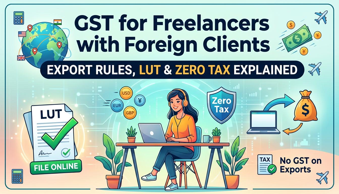GST for Freelancers with Foreign Clients: Export Rules, LUT & Zero Tax Explained