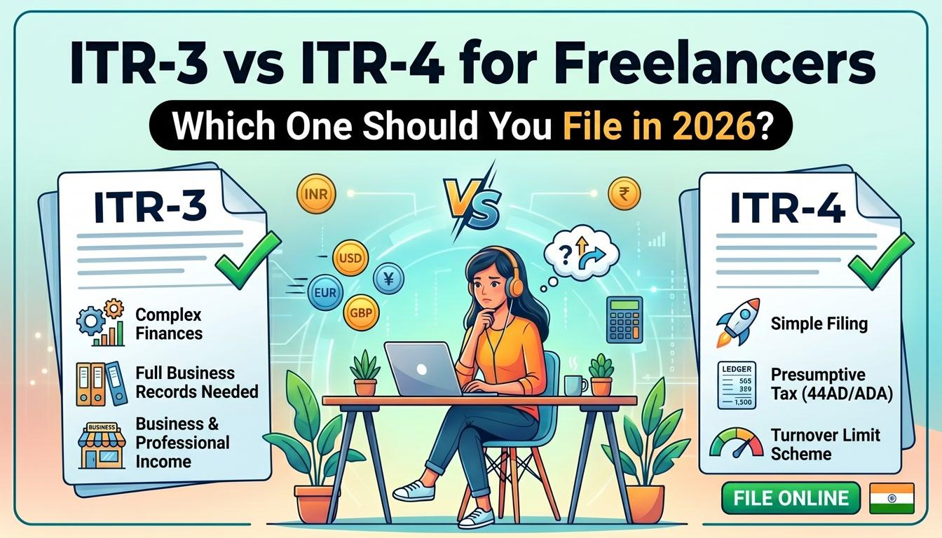 ITR-3 vs ITR-4 for Freelancers: Which One Should You File in 2026?